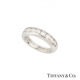 Tiffany & Co. Lucida Cut Diamond Half Eternity Ring in Platinum 0.70ct
